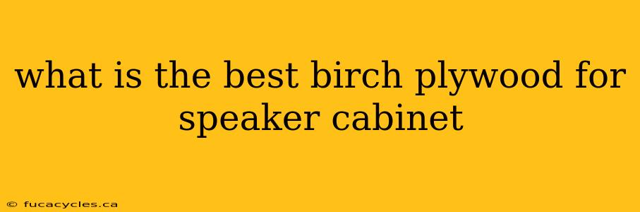 what is the best birch plywood for speaker cabinet