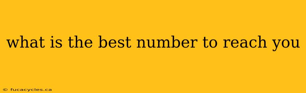 what is the best number to reach you