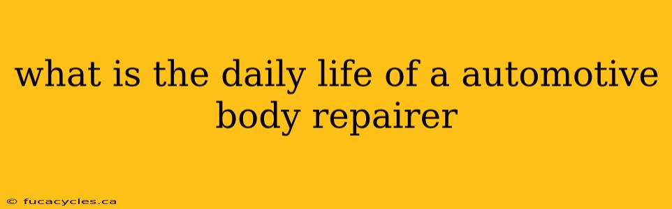 what is the daily life of a automotive body repairer