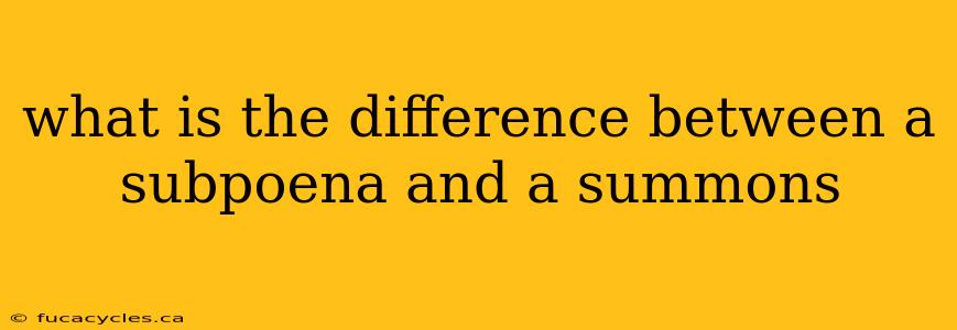 what is the difference between a subpoena and a summons