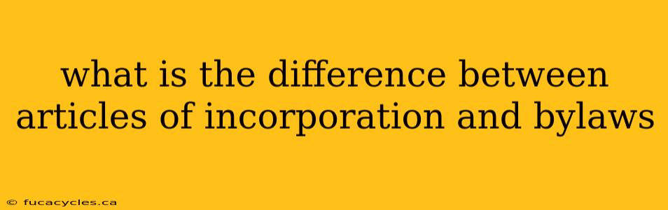 what is the difference between articles of incorporation and bylaws