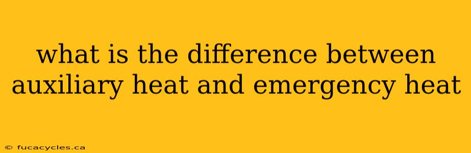 what is the difference between auxiliary heat and emergency heat