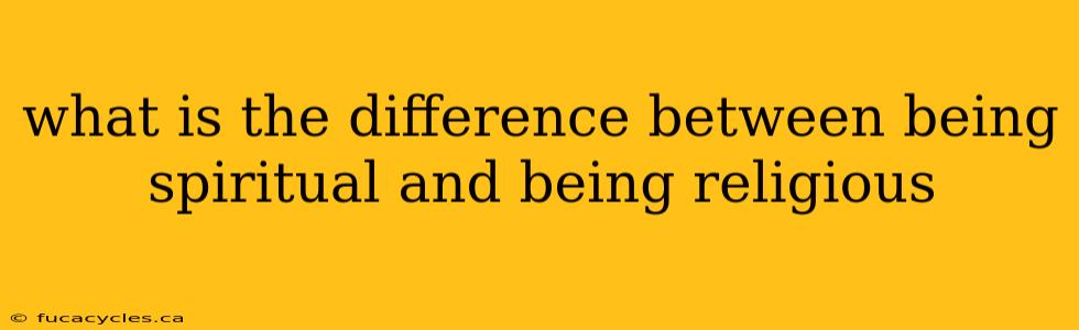 what is the difference between being spiritual and being religious