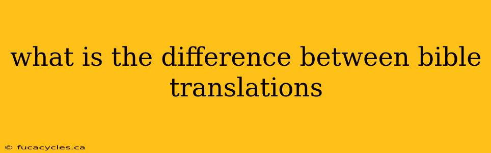 what is the difference between bible translations