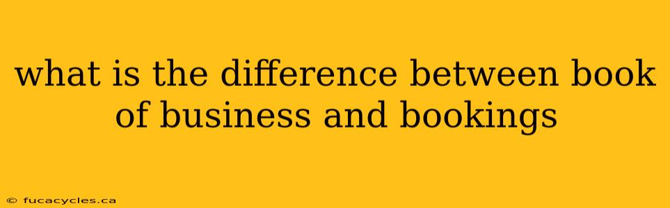 what is the difference between book of business and bookings