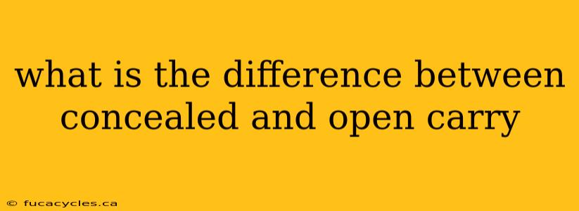 what is the difference between concealed and open carry