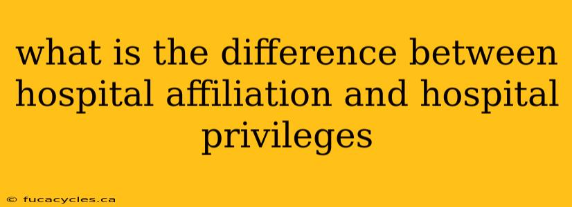 what is the difference between hospital affiliation and hospital privileges