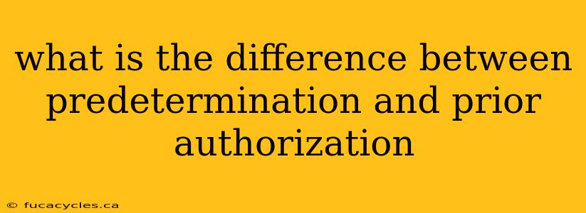 what is the difference between predetermination and prior authorization