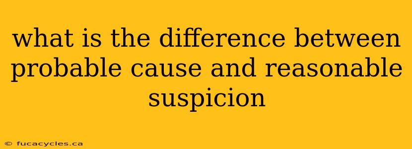 what is the difference between probable cause and reasonable suspicion