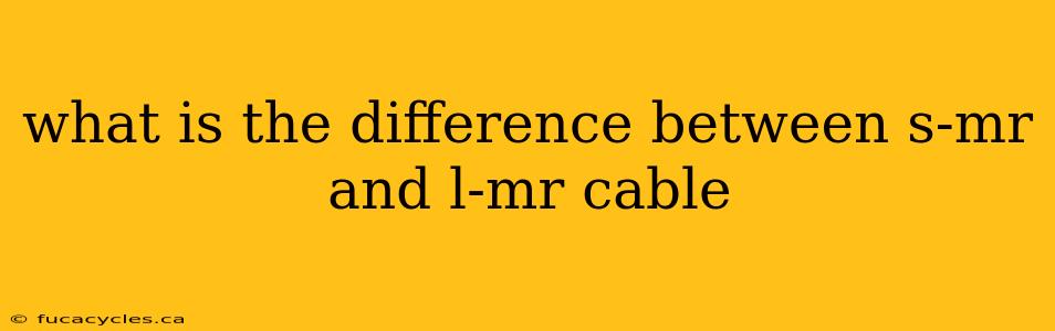 what is the difference between s-mr and l-mr cable