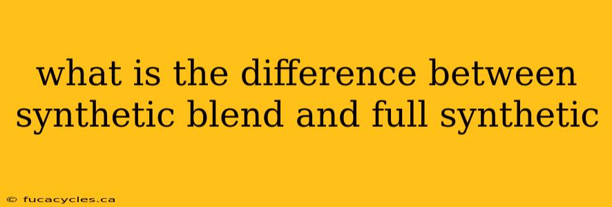 what is the difference between synthetic blend and full synthetic