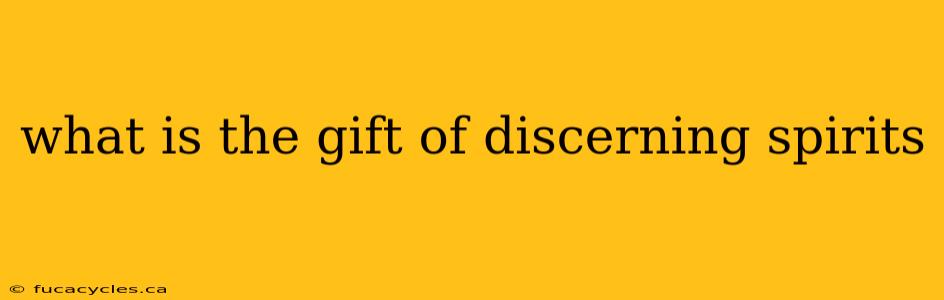 what is the gift of discerning spirits