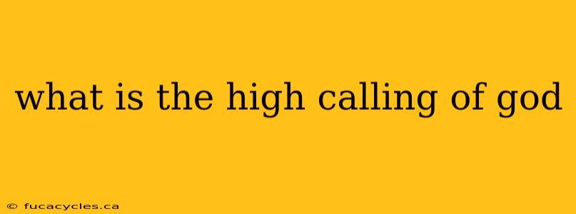 what is the high calling of god