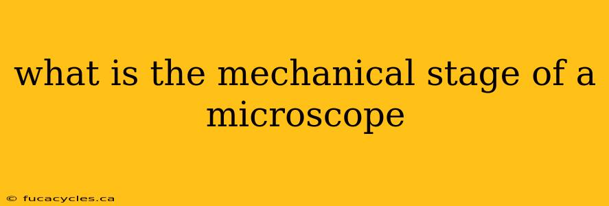 what is the mechanical stage of a microscope