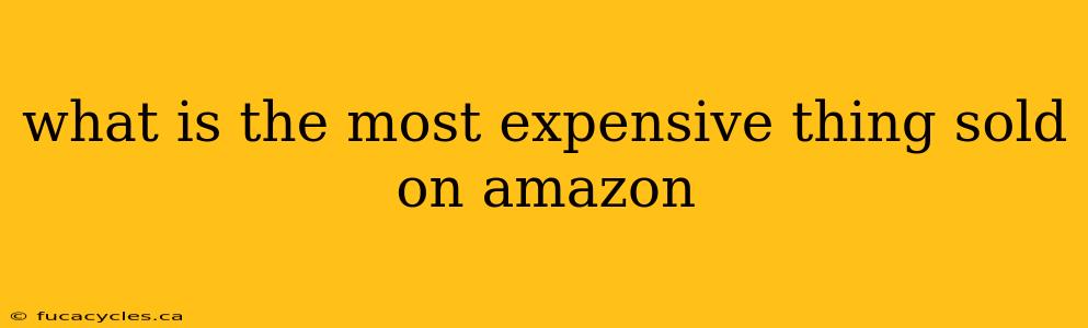 what is the most expensive thing sold on amazon