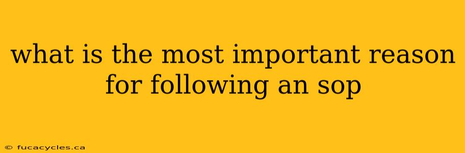 what is the most important reason for following an sop