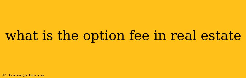 what is the option fee in real estate