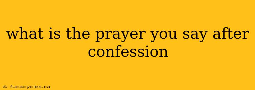 what is the prayer you say after confession