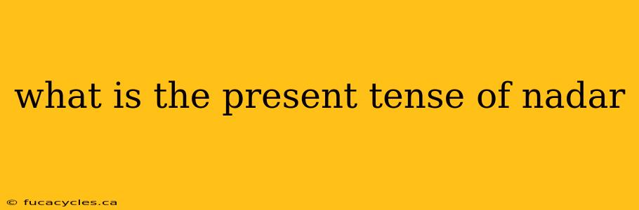 what is the present tense of nadar