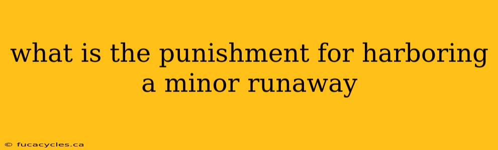 what is the punishment for harboring a minor runaway