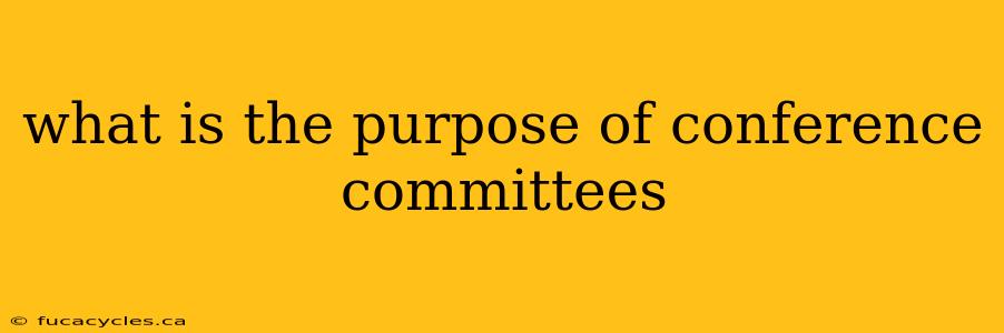 what is the purpose of conference committees