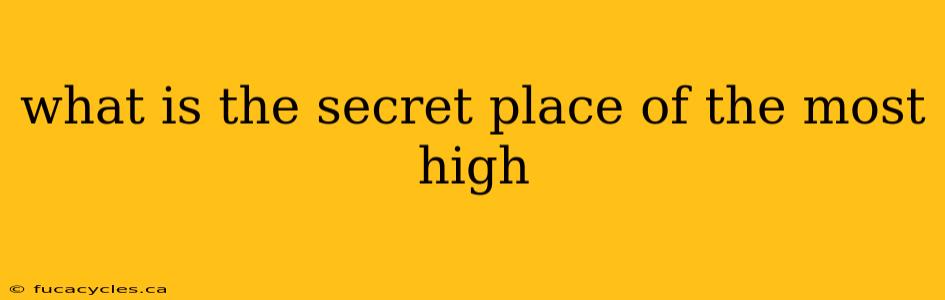 what is the secret place of the most high