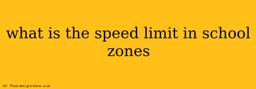 what is the speed limit in school zones