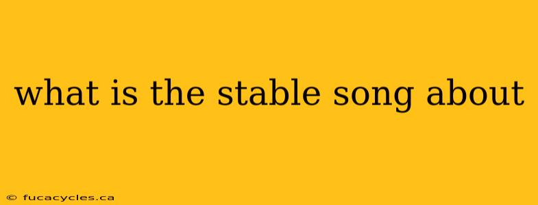 what is the stable song about