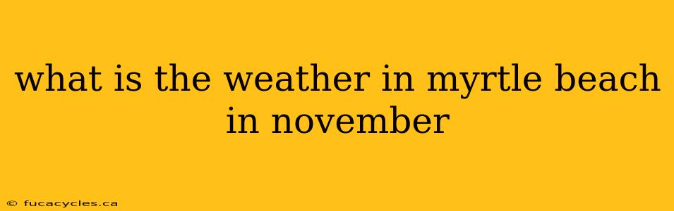 what is the weather in myrtle beach in november