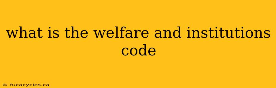 what is the welfare and institutions code