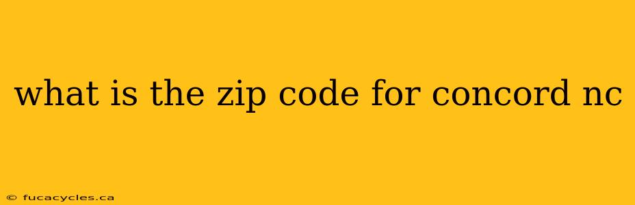 what is the zip code for concord nc