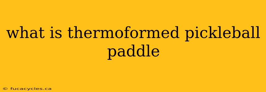 what is thermoformed pickleball paddle