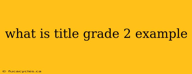 what is title grade 2 example