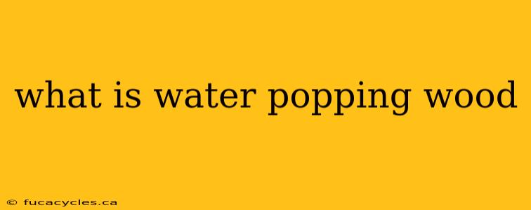 what is water popping wood