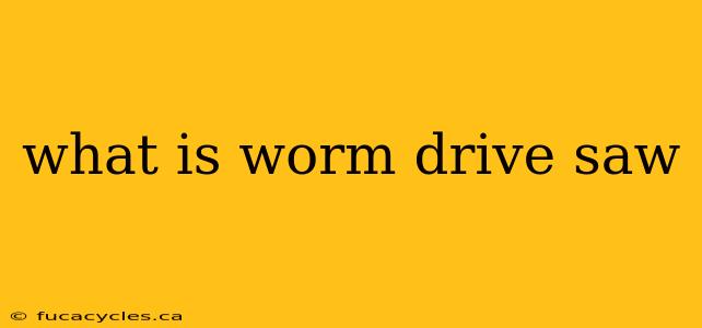 what is worm drive saw