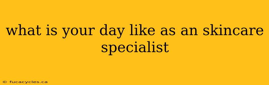 what is your day like as an skincare specialist