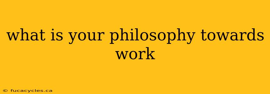 what is your philosophy towards work