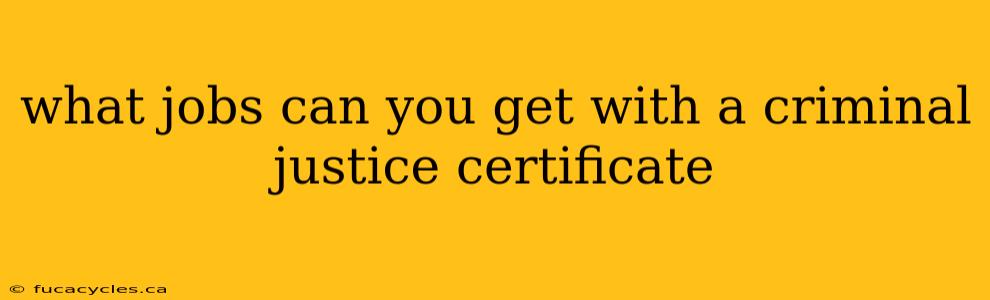 what jobs can you get with a criminal justice certificate