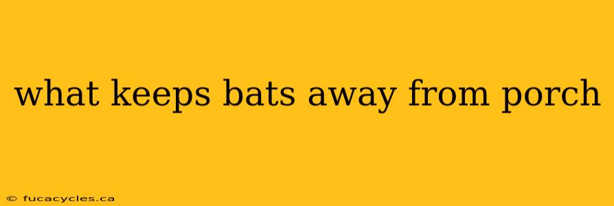 what keeps bats away from porch