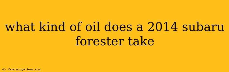 what kind of oil does a 2014 subaru forester take