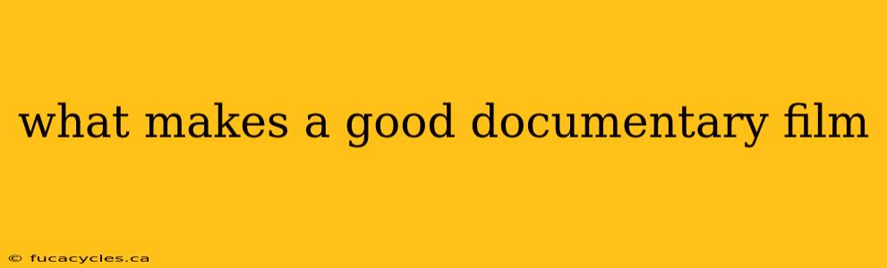 what makes a good documentary film