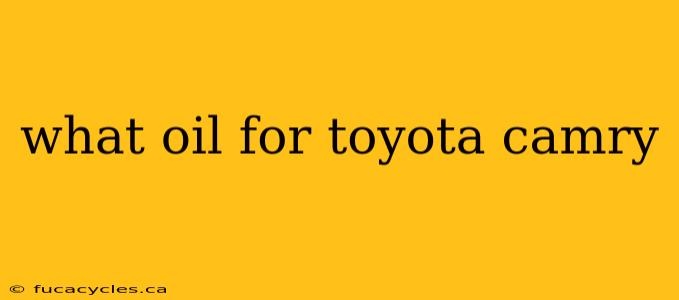 what oil for toyota camry