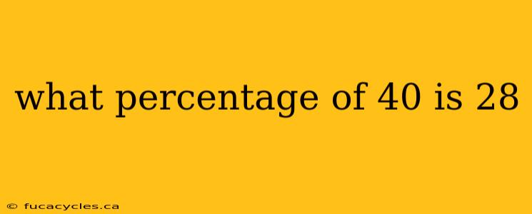 what percentage of 40 is 28