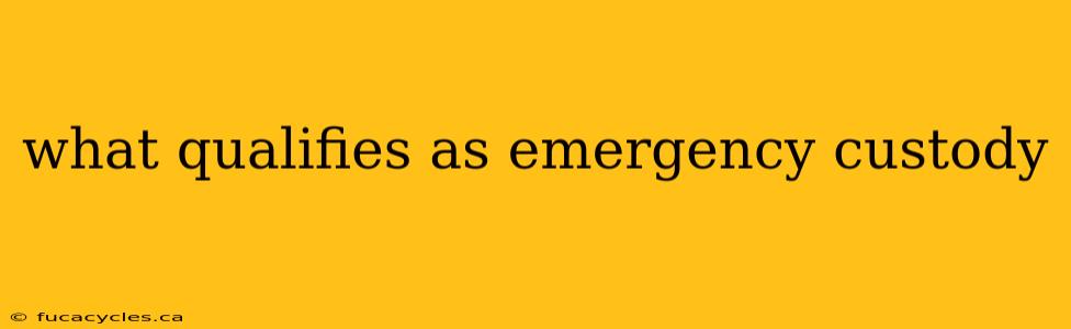 what qualifies as emergency custody