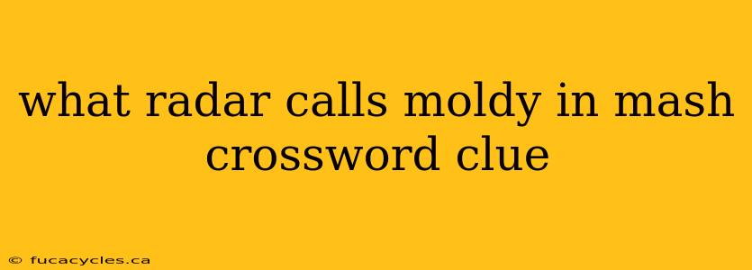 what radar calls moldy in mash crossword clue