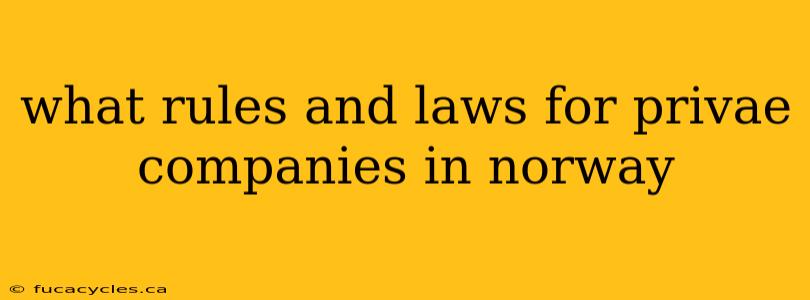 what rules and laws for privae companies in norway