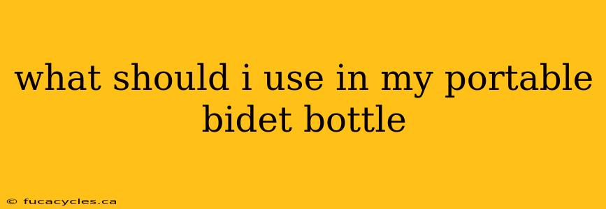 what should i use in my portable bidet bottle