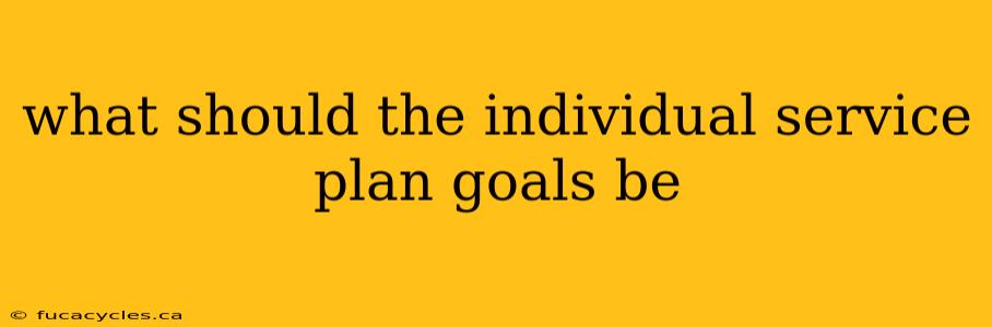 what should the individual service plan goals be