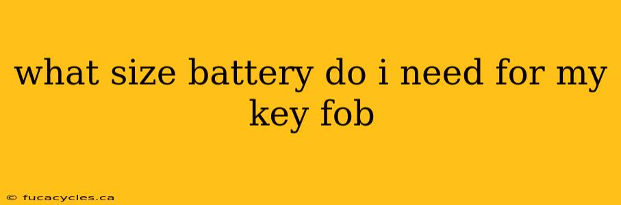 what size battery do i need for my key fob