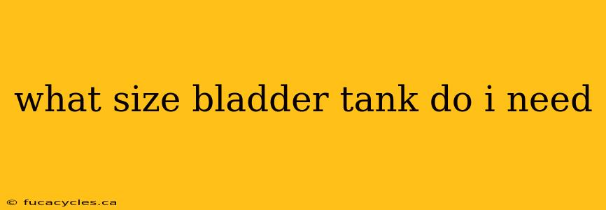 what size bladder tank do i need